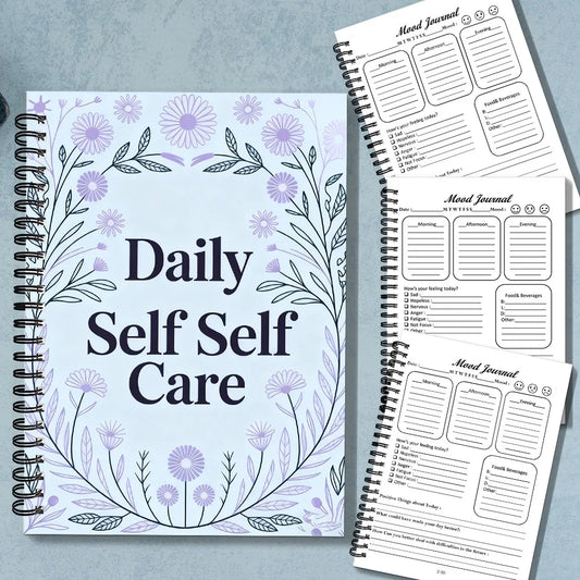 1PC Elegant Light Purple Daily Self Care Mood Journal, Suitable For Daily Mindfulness Practice, Relaxing Self Reflection Session