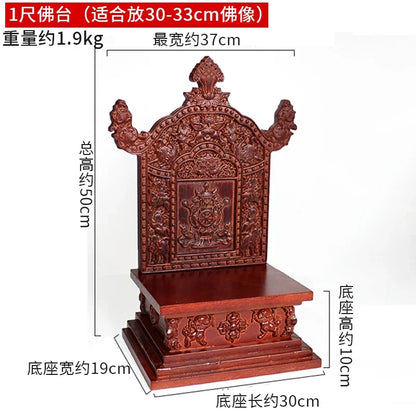 CZ Wood Shrine Carved Eight Auspicious Offerings Altar Buddha Altar Detachable Retro Ornament Buddha Statue Buddha Hall