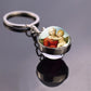 Religious Keychain St Francis Double Sided Key Chains Catholic Glass Ball Pendant Keyring Jewelry Keychain Jesus Christian Gifts