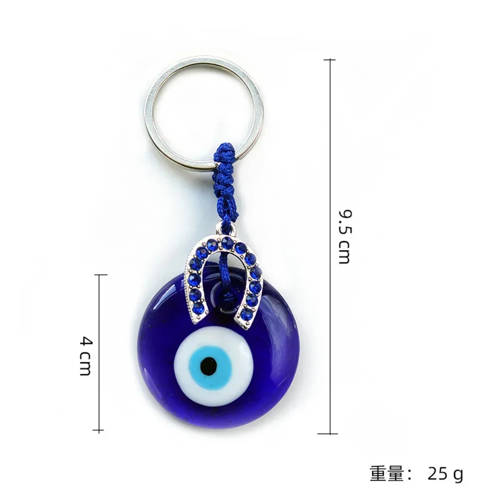 Turkish Blue Evil Eye Keychain Luckly Owl Elephant Butterfly Tortoise Charms With Key Holder Handbag Decorations For Women Men