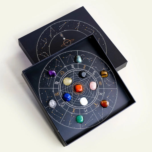 Natural Crystal Constellation Rolling Stone Set, Reiki Chakra Healing Wicca Massage Globe, Energy Balancing Tool for Wellness