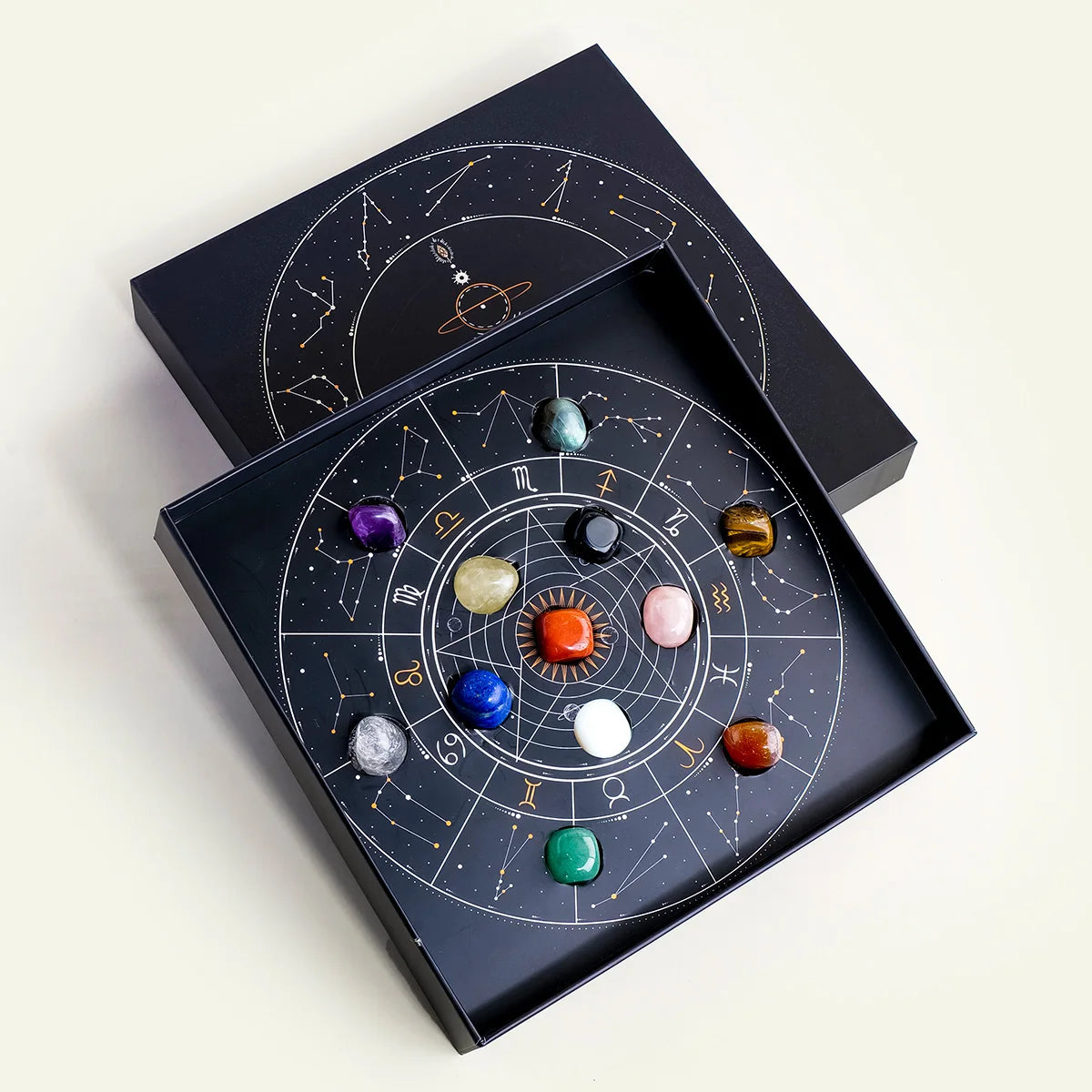 Natural Crystal Constellation Rolling Stone Set, Reiki Chakra Healing Wicca Massage Globe, Energy Balancing Tool for Wellness