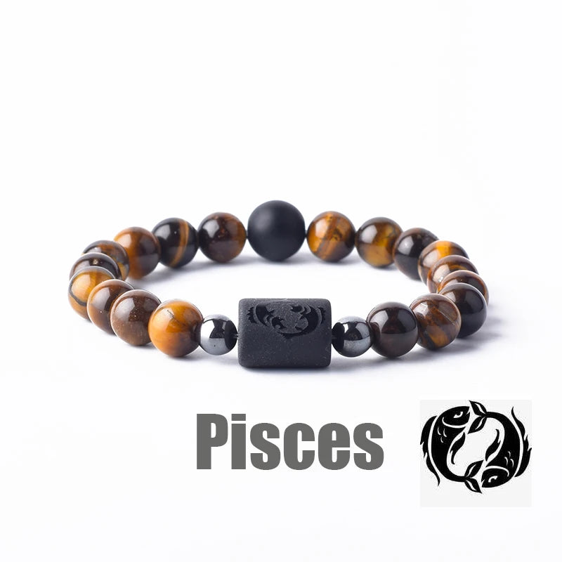 Zodiac Sign Bracelet Homme 12 Constellation Bangles Men Gemini Virgo Leo Libra Bracelet Women Friendship Gift Bracelet on Hand