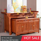 SGF Altar Table with Elevated Indoor Altar Cabinet for Home Use, Complete Set with Two-Tier Offering Table