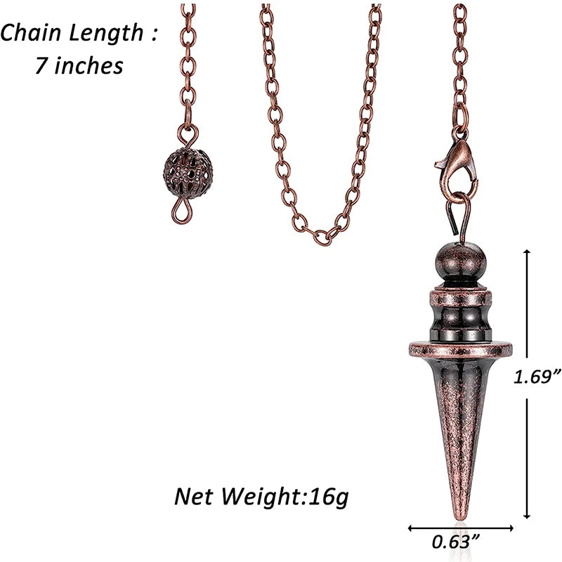 Copper Metal Pendulum for Dowsing Divination Energy Work Meditation Scrying Witchcraft Pendulums Tool Spiritual Pendulos X092