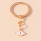 Retro Alloy Turkish Lucky  Evil Eyes Keychain Hamsa Hand Key Ring Pendant for Women Girls Handbag Decor DIY Jewelry Gifts