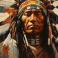 American Indian Man Poster, Ethnic Prints Wall Decor, Native Chief Canvas Painting Wall Art, for Living Room Home Decoration