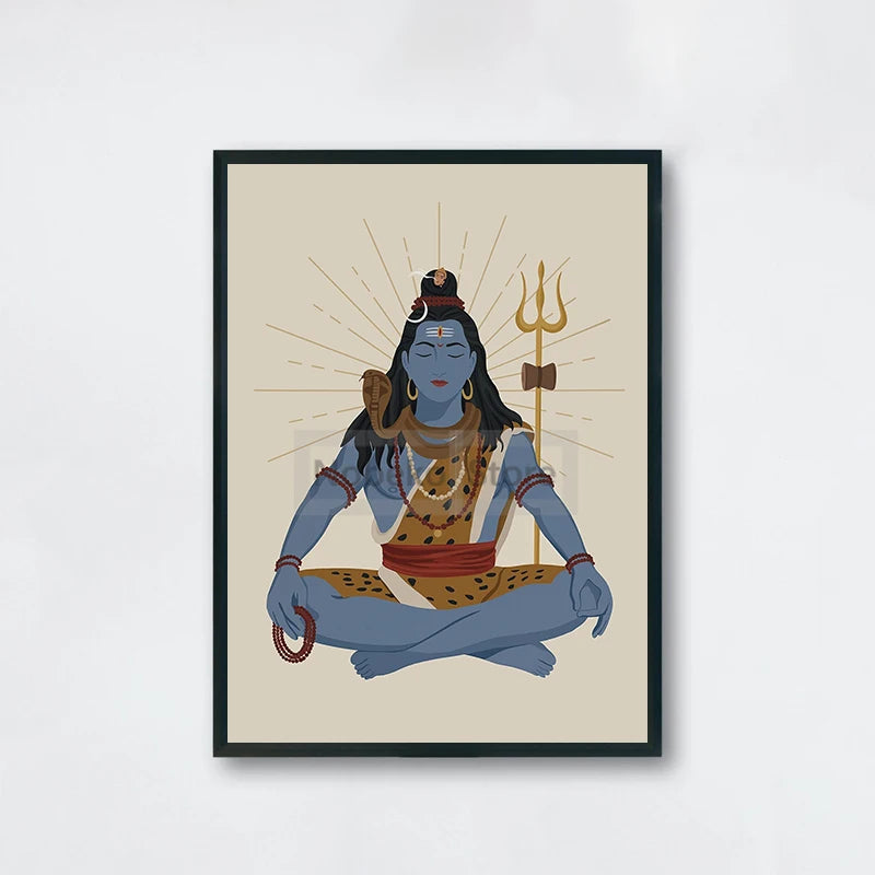 Hindu God Poster Krishna Lakshmi Kali and Shiva India Prints Canvas Painting Wall Art Pictures Home Room Hinduism Religion Decor