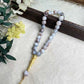 10mm Large Flower Beads 33pcs Glass Prayer Beads Muslim Tasbih Golden Tassel Handmade Rhombus Shape Retro Style Jewelry