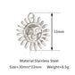 3Pcs Large Casting Vortex Face Sun Charms Stainless Steel Heart Celestial Pendants Fashion Jewelry Making DIY Bracelets Necklace