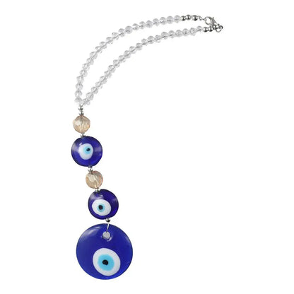 Classic Evil Eye Evil Eye Car Hanging Ornament 29cm / 11.42inches Alloy + Glass Evil Eye Beaded Decor Car Charms Round Blue