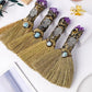 Mini Crystal Witch Broomstick - Wicca Ritual Broom for Altar Decor, Halloween Supplies, Pagan Amulet, Magic Spell Tools (Handmad