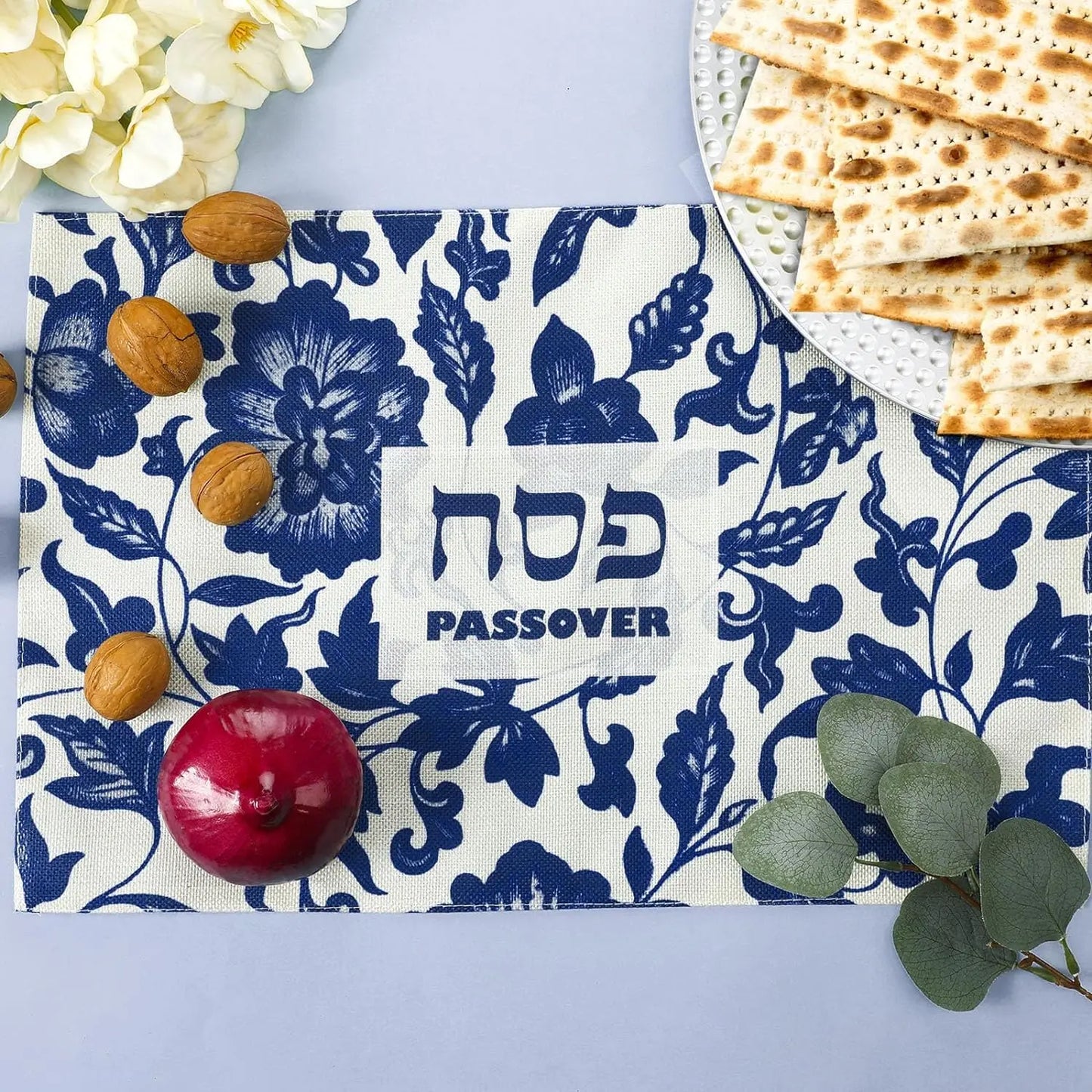 1Pcs Passover Placemats Washable Seder Matzo Table Mats Pesach Decoration Durable Table Mats for Passover Holiday Kitchen Dining