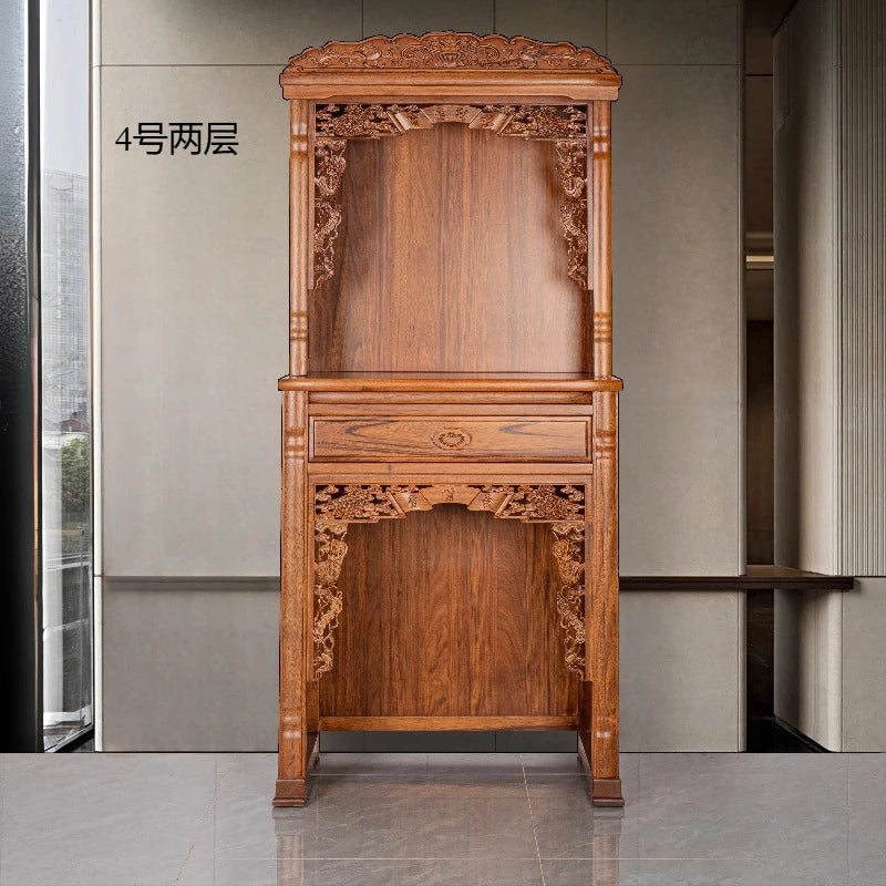 SM Solid wood Buddhist shrine shrine cabinet offering table for God of Wealth Guanyin Guan Gong household shrine offering table