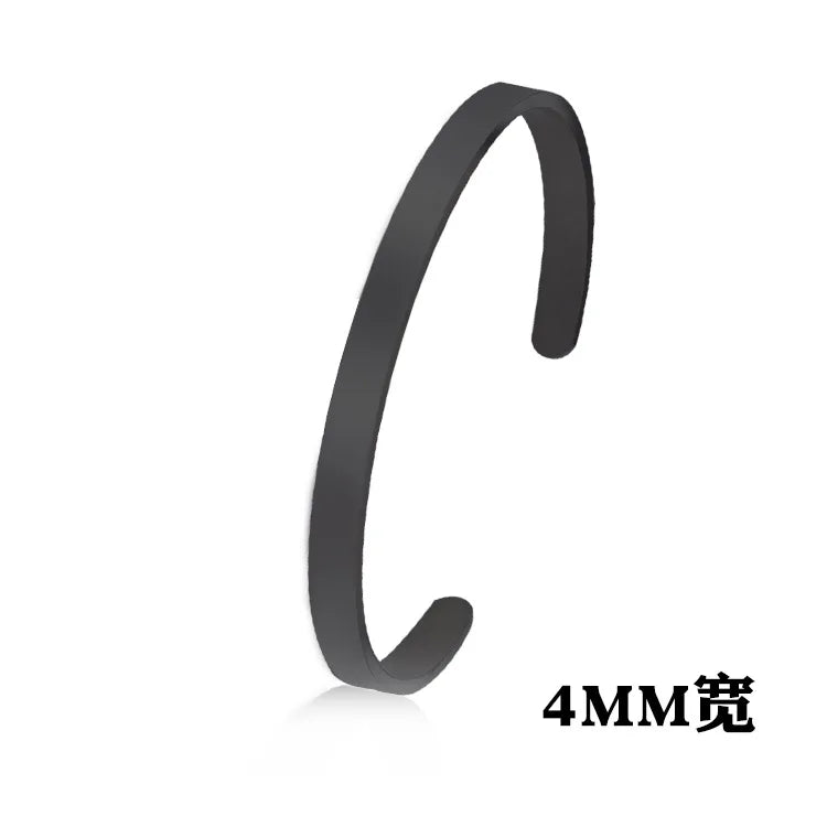 New Classic Simple Men Bracelet Open Adjustable Glossy Stainless Steel Bracelet BR1133