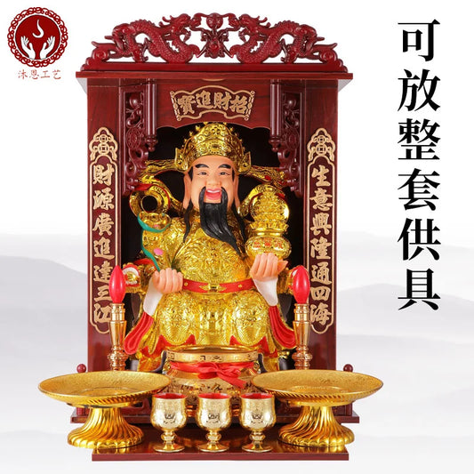 Wall Hung Buddhist Niche Assembly Shrine Household Worship Platform Buddha Statue Shrine Hanging Cabinet Home Temple Altar