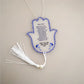 10pcs Prayer Road Hebrew Souvenir Gift Car Pendant Tassel & Wires Hamsa Custom Inscription Blessing Bar Mitzvah Dedication