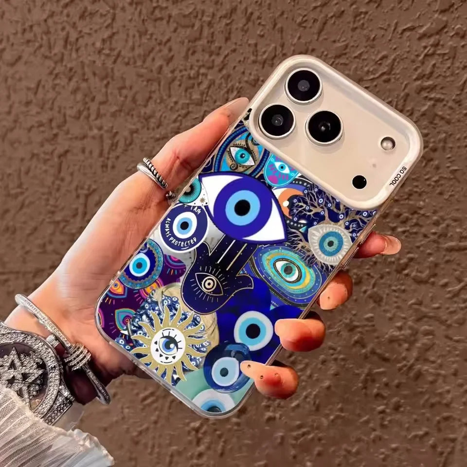 Blue evil eyes Phone Case for iPhone 17 16 15 14 13 12 11 Pro Max 16E iphone Air shock-proof rear cover anti-fingerprint
