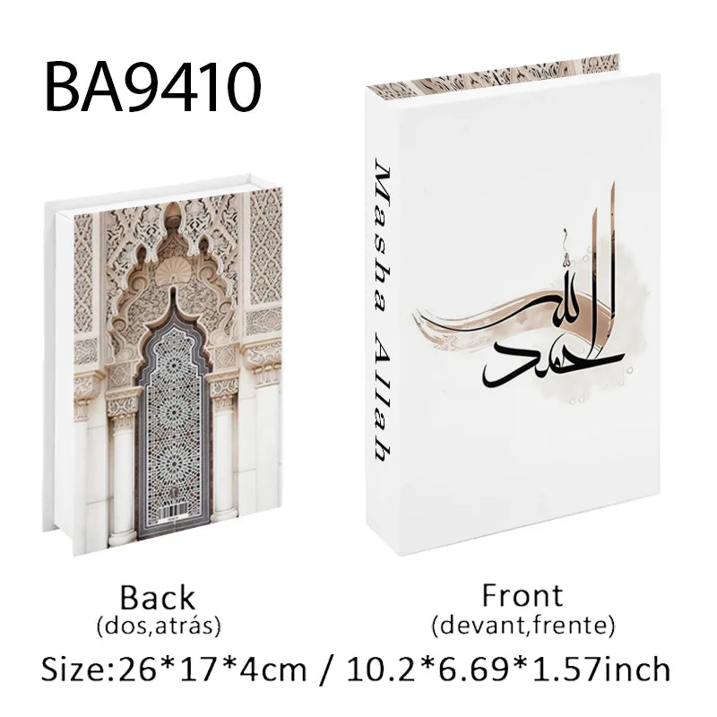 Islamic Mosque Luxury Fake Book Storage Box Kaaba Decorative Books Home Decor Coffee Table Bedroom Ornament Interior Decoration