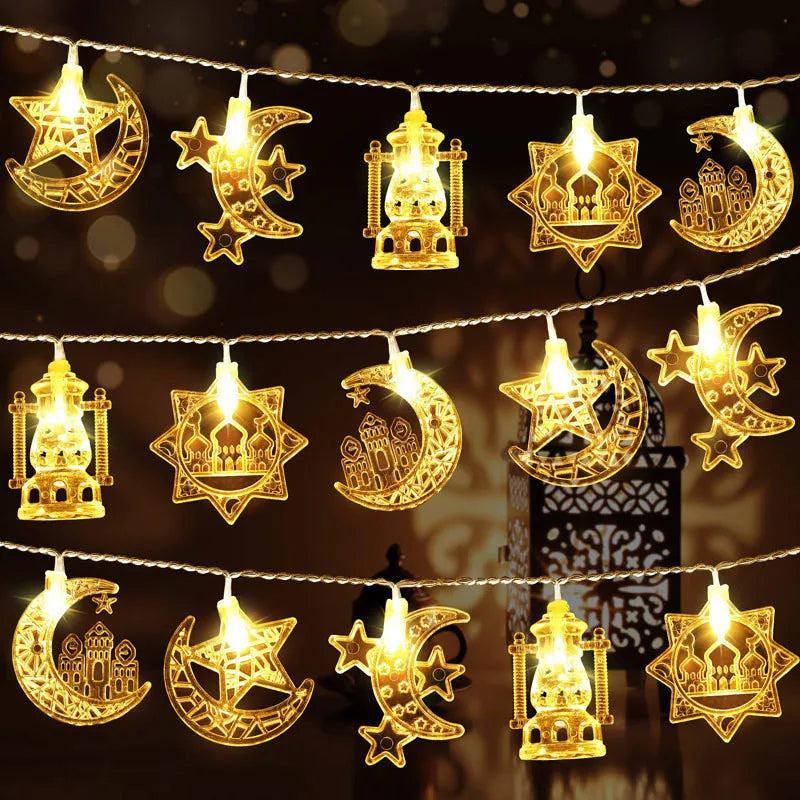 2026 Ramadan Decoration Led Light Star Moon String Light Hari Raya Ramadan Light Lampu Party Eid Mubarak Decoration Party Decor
