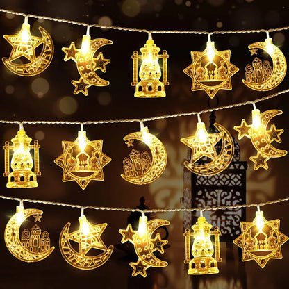 2026 Ramadan Decoration Led Light Star Moon String Light Hari Raya Ramadan Light Lampu Party Eid Mubarak Decoration Party Decor