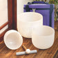 KVKA 10"E 8"G 6"B 432hz 440hz Frosted Quartz Crystal Singing Bowl Chakra Set of 3 pcs for Yoga Sound Healing Musical Meditation