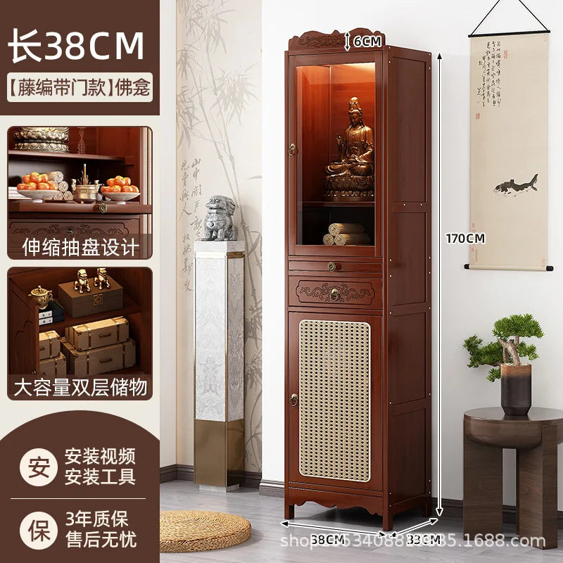 HXL Altar Incense Case Buddha Altar God of Wealth Worship Altar Table Buddha Cabinet