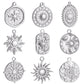 3pcs/Lot Stainless Steel Casting Sunburst Sun Moon Star Charms Pendant For DIY Necklace Bracelet Earrings Jewelry Accessories