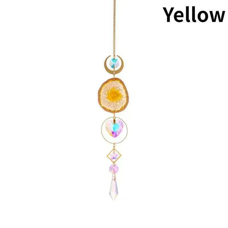 Hanging Crystals for Windows, Agate Pendant Suncatcher Crystal Prism Balls, Rainbow Maker