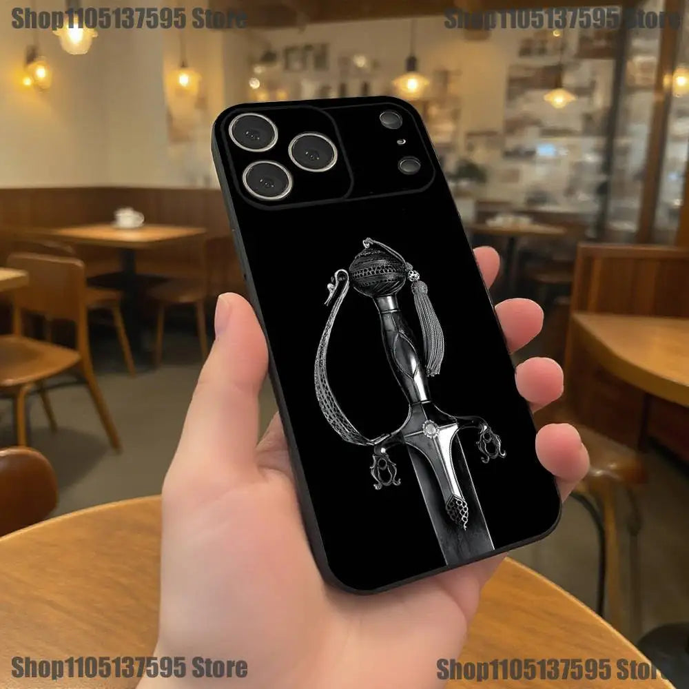 Sikh Khanda Sikhism SOVEREIGN Phone Case For iPhone 17,16,15,14,13,12,11,Pro,XS,Max,XR,Plus,E,SE4,Mini Black Soft Cover
