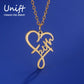 Unift Christian Faith Heart Necklace for Women Stainless Steel Vintage Religious God Bless Prayer Wedding Jewelry Gift Wholesale