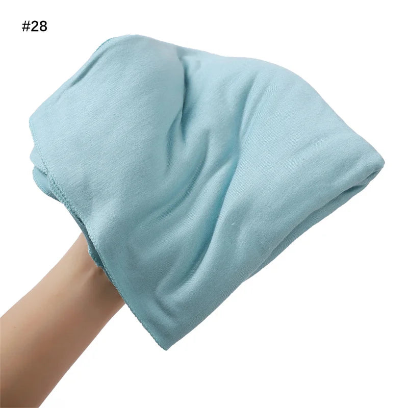 80*180cm Modal Rayon Cotton Muslim Jersey Hijab Women Solid Color Scarf Ramadan Long Shawl Plain Soft Turban Wraps Headband
