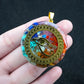 35mm Hexagon Shape 7 Chakra Orgonite Energy Pendant Healing Energy Crystal Beads for Yoga Meditation Spiritual Amulet Orgonite