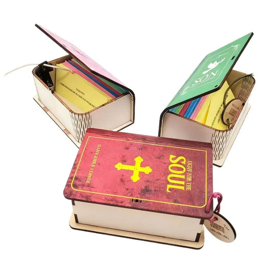 Inspirational 150 Cards Set Bible Verse Cards Daily Inspiration Handmade Bible Verses Box Bible Study Wooden Storage Son