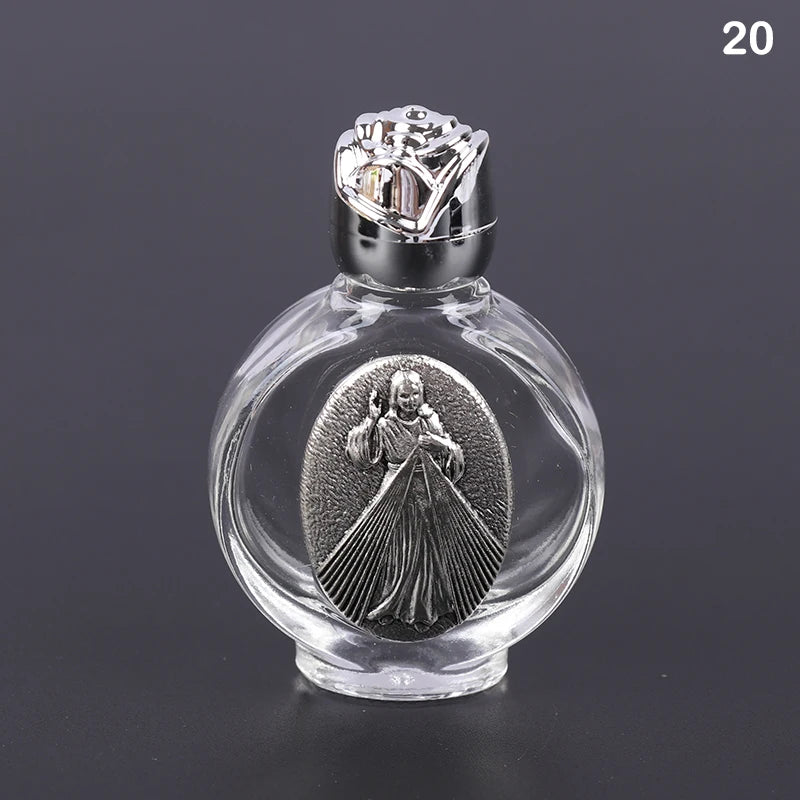 Empty Holy Water Jesus Bottle Religious Bottle Christian Baptism Supplies Refillable Portable Cosmetic Packaging Empty Bottle