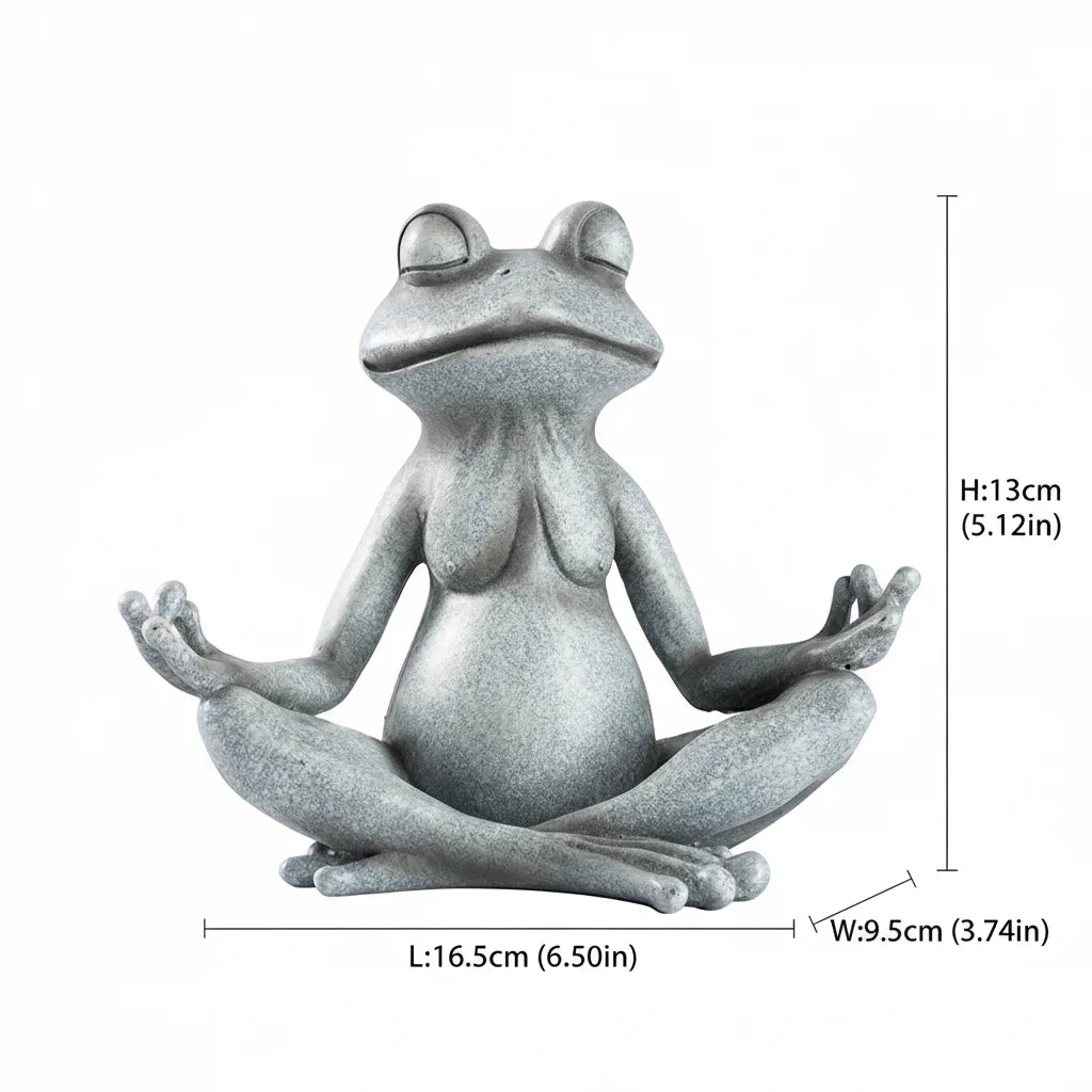 VILEAD Original Design Meditating Frog Sage Resin Zen Artistic Figurine Decorative Garden Statue Home Office Desk Decor