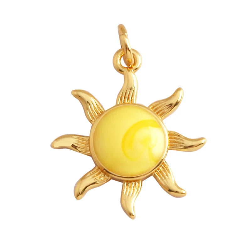 Trendy Shining Moon Star Sun Tellurion Celestial Compass Charm Pendant Gold Colour, Jewelry Necklace Bracelet Making Supply S39