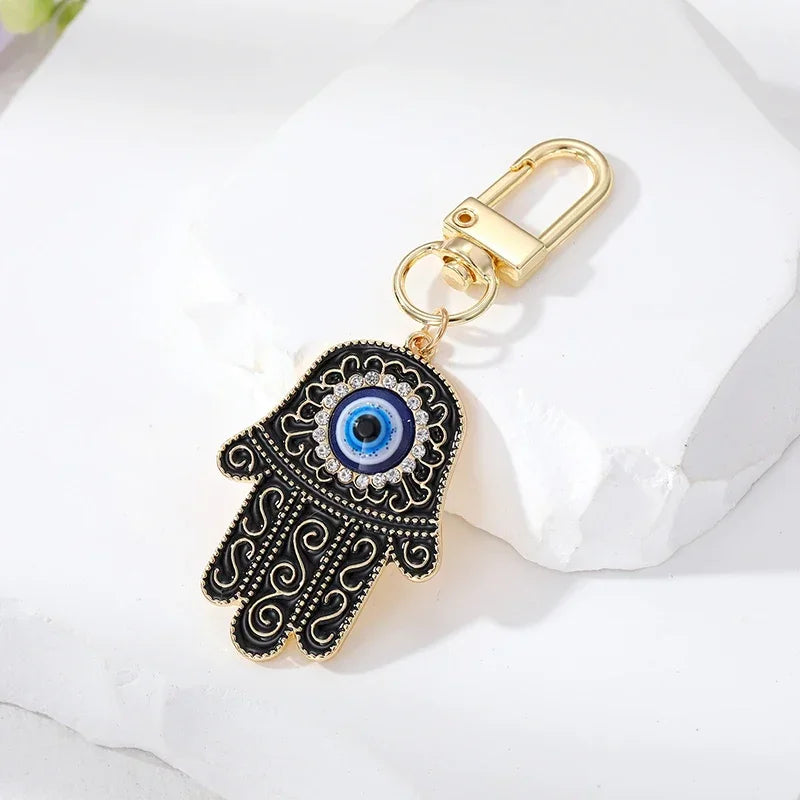 Turkish Blue Evil Eye Keychain Luckly Owl Elephant Butterfly Tortoise Charms With Key Holder Handbag Decorations For Women Men