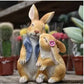 Pastoral Simulation Animal Resin Rabbit Couple Ornament Outdoor Garden Balcony Figurines Crafts Courtyard Accessories Decoration