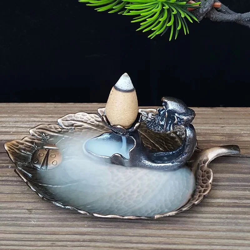 Bodhidharma Reverse Flow Incense Tea Ceremony Ornament Zen Enlightenment Ancestor Incense Burner Incense Smoker Home Decoration