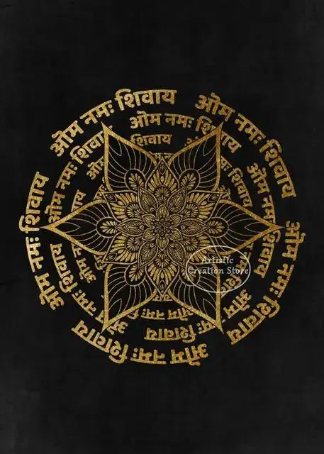 Golden Om Hindu Symbol Ganesha Poster  Indian God Canvas Prints Wall Art for Living Room Bedroom  Minimalist Decor Spiritual Hom