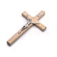 1pcs Handmade Wooden Cross Christ Statue Religious Prayer Hand Holding Pendant