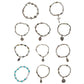 12PD Crystal Beads Stretch Rosary Bracelets with Crucifix Pendants Prayer Bracelets for Men Women Unisex Jewelry