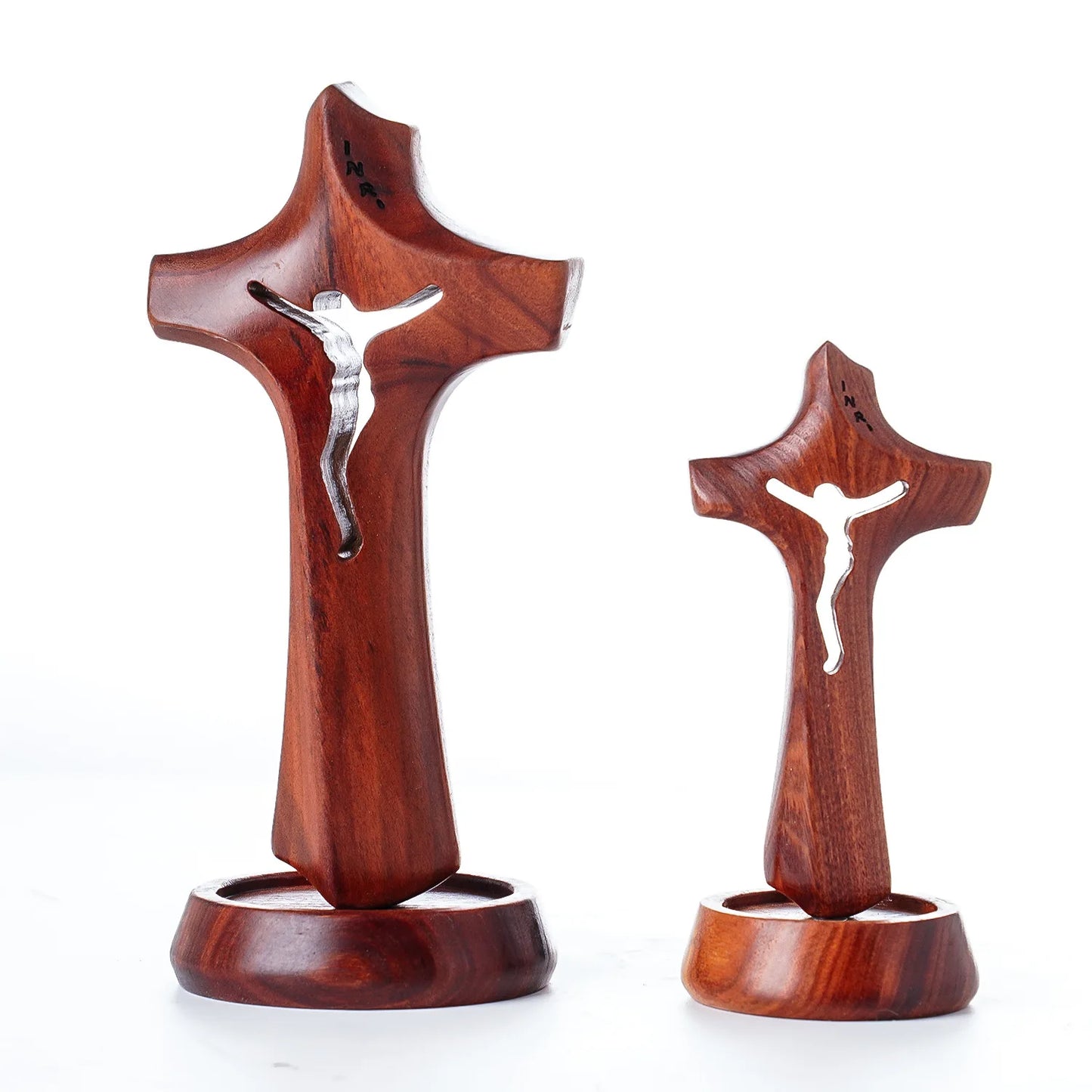 Standing Wooden Crucifix Cross On Table Christian Catholic Standing Jesus Statue Crucifix Prayer Wall Decor For Home Office