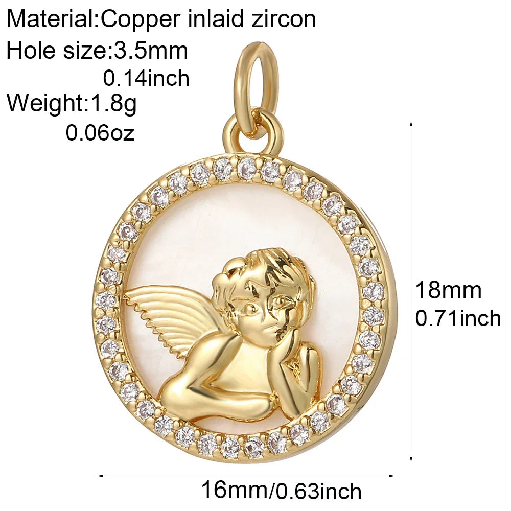 Goth Cross Chrams for Jewelry Making Supplies Golden Angel Charm Stainless Steel Long Chain Dijes Diy Necklace Earring Bracelet