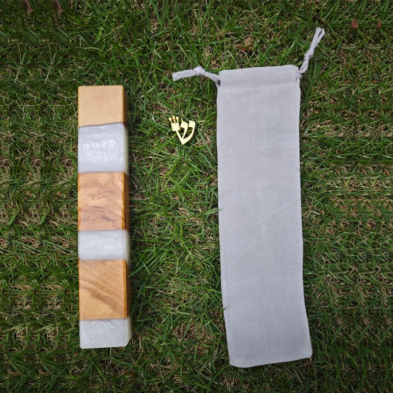 Wood Resin Mezuzah Case with Hebrew Shin Symbol Handcrafted Mezuzah Case for Door Decoration Mezuza Jewish Religious Celebration