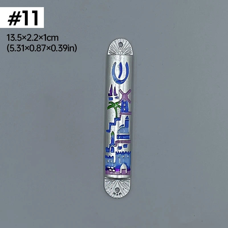Jewish Mezuzah Case Cover Home Blessing Door Ornaments Delicate Enamel Flowers Embellished Crafts Jewish Traditional Holy Gifts