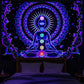 VIKAMA Neon Illusion Hamsa Hand Tapestry Cosmic Nebula All Seeing Eye Meditation Room Bohemian Bedroom Home Decor Tapestry
