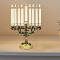 Hanukkah Menorah Hand Painted Candlestick Sturdy Base Tabletop 9 Branches Candle