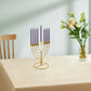 1pc 9-Branch Pillar Stand Hanukkah Menorah Holder Religious Hanukkah Candlestick Ornament Jewish Festival Supplies